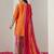 Orange ethnic motifs embroidered chinon straight republic day kurta with sharara & dupatta