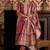 Floral zari embroidered straight kurta with trouser & dupatta