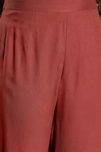 Floral zari embroidered straight kurta with trouser & dupatta