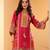 Ethnic motifs printed sequinned chanderi silk kurta with trousers and dupatta