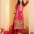 Ethnic motifs printed sequinned chanderi silk kurta with trousers and dupatta