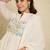 Embroidered mandarin collar pure cotton a-line kurta with trouser & dupatta