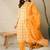 Paisley printed v-neck pure cotton straight kurta with trousers and dupatta