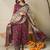 Floral printed v neck pure cotton kurta with salwar & dupatta