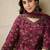 Floral printed v neck pure cotton kurta with salwar & dupatta