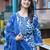 Floral printed notch neck straight kurta with trousers & dupatta