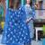 Floral printed notch neck straight kurta with trousers & dupatta