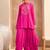Floral embroidered pleated sequinned a-line fusion kurti with dhoti pant