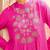 Floral embroidered pleated sequinned a-line fusion kurti with dhoti pant