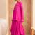 Floral embroidered pleated sequinned a-line fusion kurti with dhoti pant