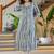 Floral printed round neck a-line pure cotton kurta with trousers