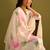 Women floral printed regular sequinned linen kurta with trousers & with dupatta