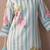 Floral printed v-neck linen kurta with trousers & dupatta