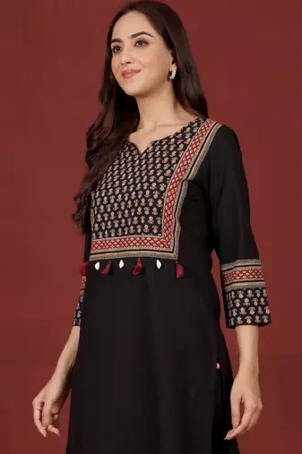 Women block print kurta