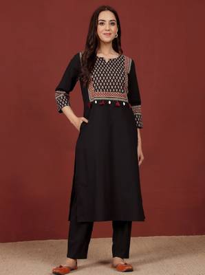 Women block print kurta 1