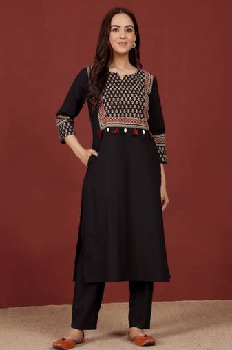 Women block print kurta