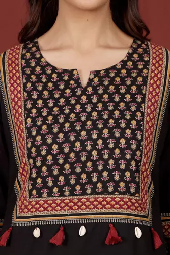 Women block print kurta
