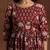Womens maroon printed cotton anarkali kurta with trousers & dupatta