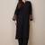 Mandarin collar flared sleeves thread work straight kurta with trouser