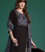 Ethnic motifs printed mirror work pure cotton kurta with trousers & with dupatta