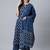 Floral printed keyhole neck straight kurta with palazzos and dupatta
