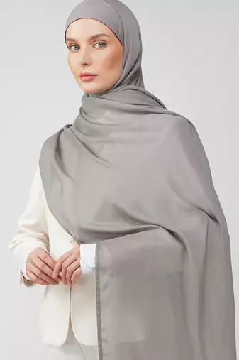 Grey premium modal solid hijab
