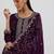 Women floral embroidered regular sequinned kurta with trousers & with dupatta
