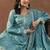 Women floral embroidered regular sequinned republic day kurta with trousers & with dupatta
