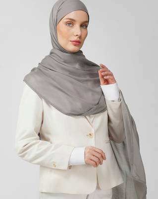 Grey premium modal solid hijab 4