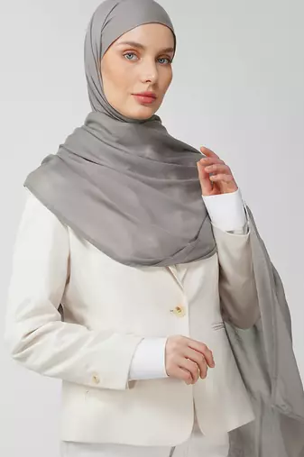 Grey premium modal solid hijab