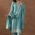 Women floral embroidered regular sequinned republic day kurta with trousers & with dupatta