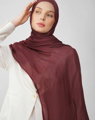 Maroon premium modal solid hijab 1