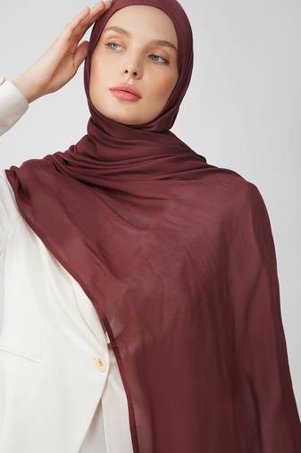 Maroon premium modal solid hijab