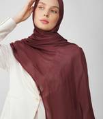 Maroon premium modal solid hijab
