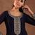 Womens purple embroidered anarkali kurta with trousers & dupatta