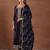 Womens purple embroidered anarkali kurta with trousers & dupatta
