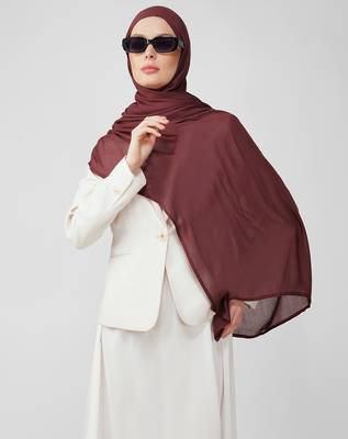 Maroon premium modal solid hijab 2