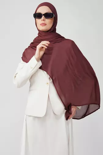 Maroon premium modal solid hijab