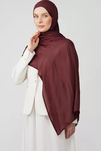 Maroon premium modal solid hijab