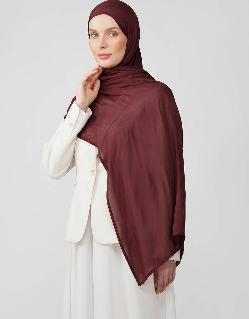 Maroon premium modal solid hijab