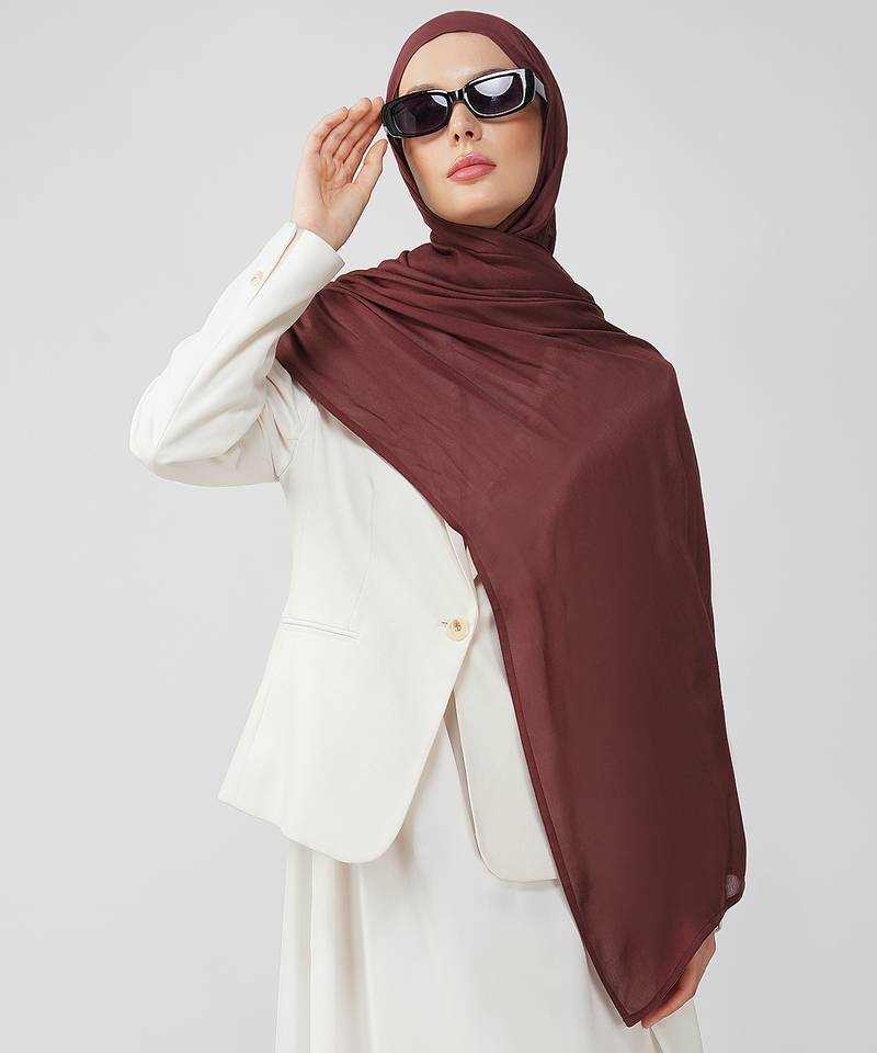 Maroon premium modal solid hijab