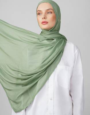 Green premium modal solid hijab 1
