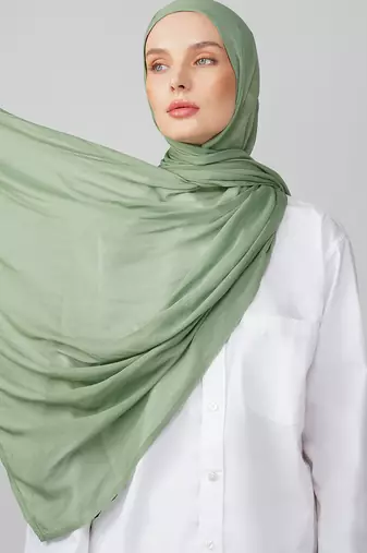 Green premium modal solid hijab