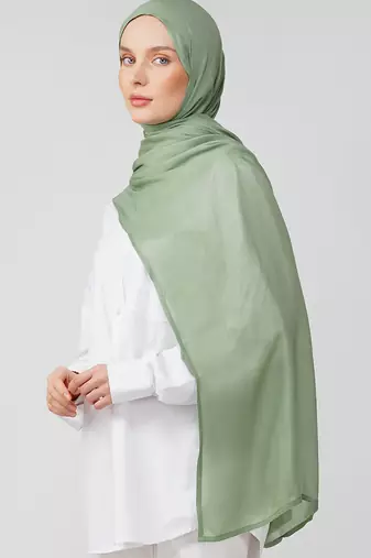 Green premium modal solid hijab