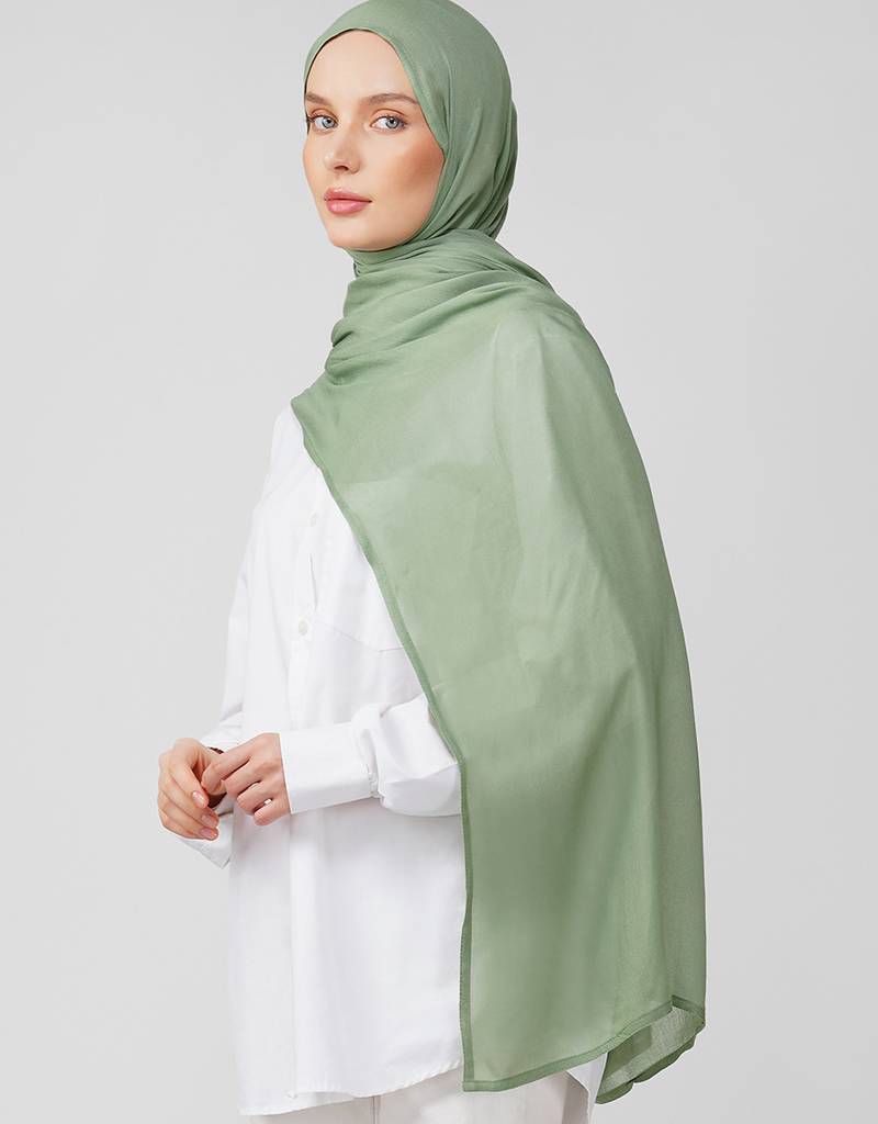 Green premium modal solid hijab