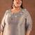 Extra love by libas plus size women floral embroidered kurta with trousers & with dupatta
