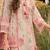 Floral printed v-neck sequinned linen kurta with trousers and dupatta
