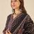 Floral printed v-neck pure cotton straight kurta with trousers & dupatta