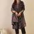 Floral printed v-neck pure cotton straight kurta with trousers & dupatta