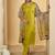 Sleeveless v-neck straight kurta with trousers & dupatta